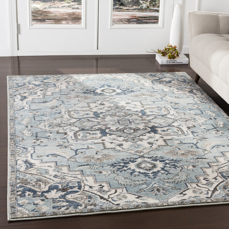 Lark Manor Minneapolis Oriental Navy/Gray Area Rug & Reviews Wayfair